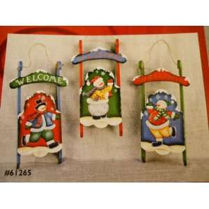  Snowman Wooden Sled Welcome Sign   3 Designs to Choose 