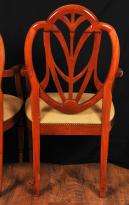PAIR ENGLISH PAINTED HEPPLEWHITE ARM CHAIRS ARMCHAIR CH  