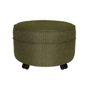    Mossy Green Fabric Round Extra Large Ottoman 