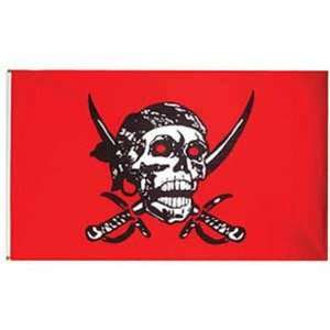  Pirate Flag Red 3ft x 5ft Patio, Lawn & Garden