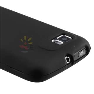 Black Rubber Hard Cover Case+Screen Protector For Motorola Atrix 2 