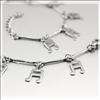 316L Stainless Steel Note Ankle Bracelet Chain 4H015  