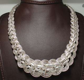 Bold Quadruple Curb Necklace Chain Sterling Silver 44gr  