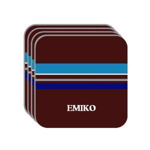   EMIKO Set of 4 Mini Mousepad Coasters (blue design) 