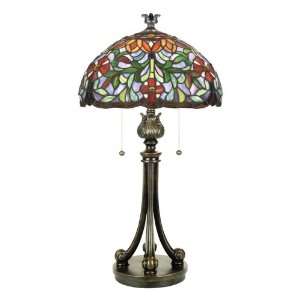  Quoizel Petunia Tiffany 2 Light Table Lamp