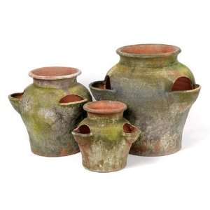  Aged Strawberry Pots Patio, Lawn & Garden