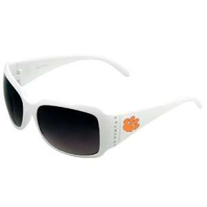 Clemson Tigers Ladies White Rhinestone Fashion Sunglasses  