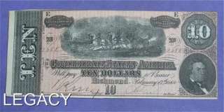 10.00 CONFEDERATE STATES OF AMERICA RICHMOND 1864 (EP  