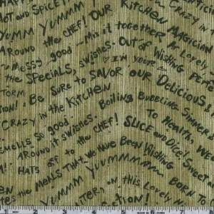  45 Wide Bistro Words Sage Fabric By The Yard Arts 