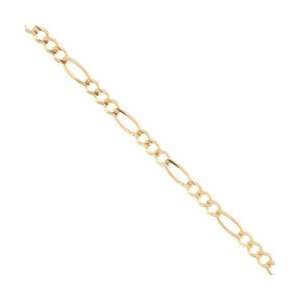   Yellow Gold 3.2mm Prime Link Figaro Anklet Bracelet 