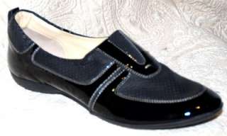 New Meucci Baldix Black Loafers Shoes Slip On Flats Black Patent 