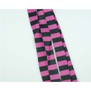  Fashion Shoe Laces   Purple & Black Stripes 38 #187 