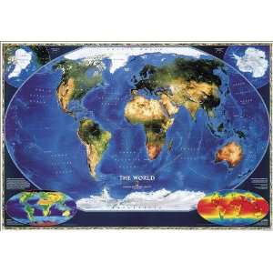   Geographic RE00622011 Satellite World Map   Laminated Toys & Games