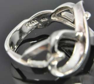   Co Paloma Picasso Sterling SIlver Double Loving Heart Ring Sz 6.5 NR