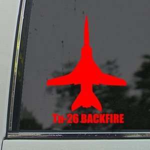  Tu 26 BACKFIRE Red Decal Military Soldier Window Red 