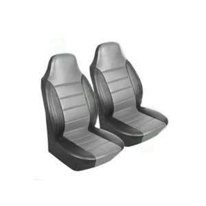   Leatherette Seat Covers   Gray Center with Black Side Trim Automotive