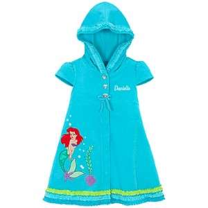 New Disney PRINCESS ARIEL Hooded Cover Up Size 4 XS  