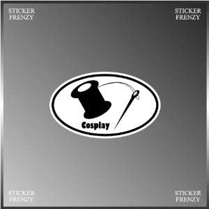 Cosplay Custom Anime Comic Con Needle and Thread Sowing Vinyl Decal 