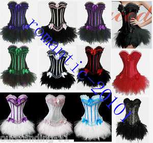New Burlesque Corset Dress Top Basques TUTU 868+7008  