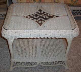 Gorgeous Henry Link WHITE WICKER Sofa, Love Seat, 2 Chairs & 3 Tables 