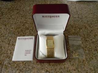 Mens WITTNAUER Swiss 1880 Cosmopolitan Gold Watch New Battery Pristine 