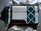 WOOL WESTERN SHOW TRAIL SADDLE PAD BLANKET GREEN RODEO