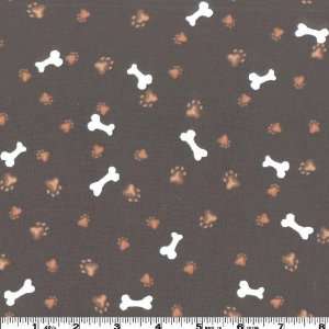  45 Wide Timeless Treasures Paws & Bones Black Fabric By 