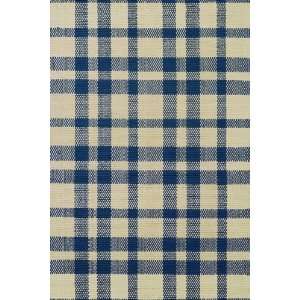  Tattersall Woven Cotton Rug in Navy and Beige