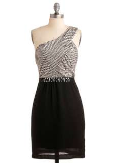 Ready to Dazzle Dress   Stripes, Rhinestones, Sheath / Shift, One 