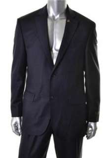 Tasso Elba NEW Pinstriped Mens 2 Button Suit Blue Wool 40L  