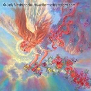  Angel w/ Flower Garland by Judy Mastrangelo 8x10 Ceramic 