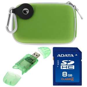  A Data 8GB Class 4 SDHC Memory Card +Green Card Reader 