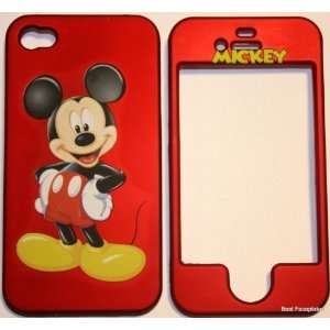  Mickey Mouse (Red) Apple iPhone 4 Faceplate Hard Cell 