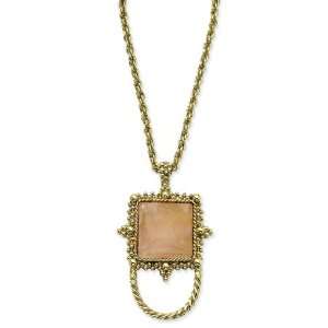  Gold tone Rose Quartz Eyewear 30in Necklace/Mixed Metal Jewelry