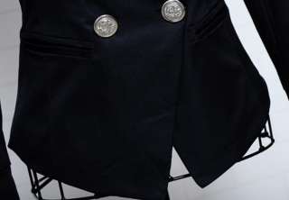 2011 NWT Trendy Korean Women Lapel Slim OL Suit Jacket Coat Black S M 