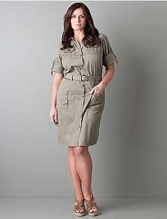 Belted shirtdress by DKNY JEANS in sizes 14 to 28  Lane Bryant