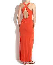 Spicy Orange (Orange) Spicy Orange Open Cross Back Jersey Maxi 