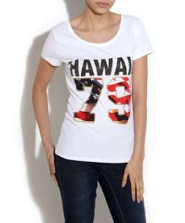 White (White) Parisian White Hawaii 79 Flag Print T Shirt  253797610 