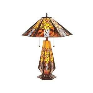 Mackintosh Begonia Lighted Base Table Lamp 25H by Meyda Tiffany 