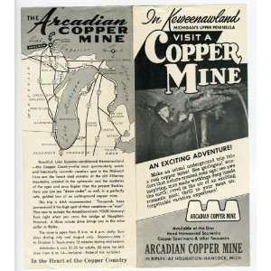   Mine in Keweenawland Brochure Michigan Arcadian 