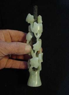 AWESOME HAND CARVED IVY LEAF EFFIGY TUBE PIPE PIPESTONE  