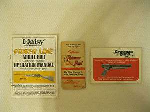 Vintage BB Gun Operational Manuals/Instructions  