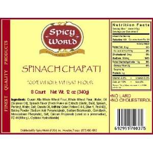Spicy World Fresh Spinach Chappati 8ct  Grocery & Gourmet 