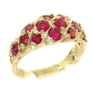   Gold Vibrant Ruby Band Ring   Size 5   Finger Sizes 5 to 12 Available