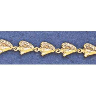   Gold 7 1/2 Inch Small Pave Conch Shell Bracelet