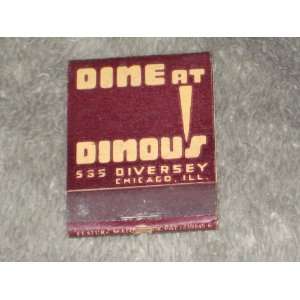 Vintage Cocktails At Dinous Chicago IL Matchbook