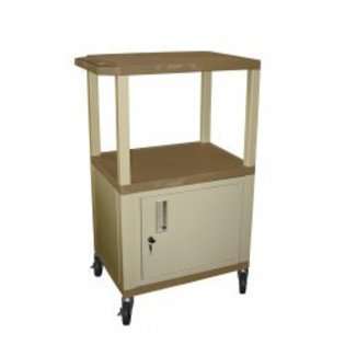 WILSON 42.5 Inch Tuffy Cabinet Cart with Tan Shelves by H Wilson   Tan 