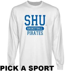  Seton Hall Pirates White Custom Sport Long Sleeve T shirt 