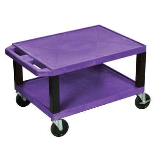   16 H Rolling Mobile Shelf Utility Cart No Electric Purple and Black