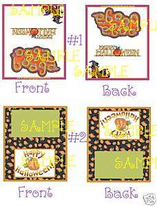 Halloween Personalized Party Favor Bag Toppers + Bags  